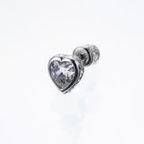 Jeweled Ivy Heart Stud : L ( White CZ)-ZOCALO.JAPAN