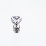 Jeweled Ivy Heart Stud : M (White CZ)-ZOCALO.JAPAN