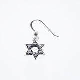 Jewish Star Hook Stud : (White CZ)-ZOCALO.JAPAN